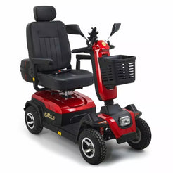 GOLDEN TECHNOLOGIES Eagle 4 Wheel Mobility Scooter in red with comfortable seat and storage basket