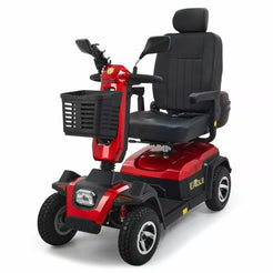 Eagle 4 Wheel Mobility Scooter in red with comfortable seat and storage basket for easy travel