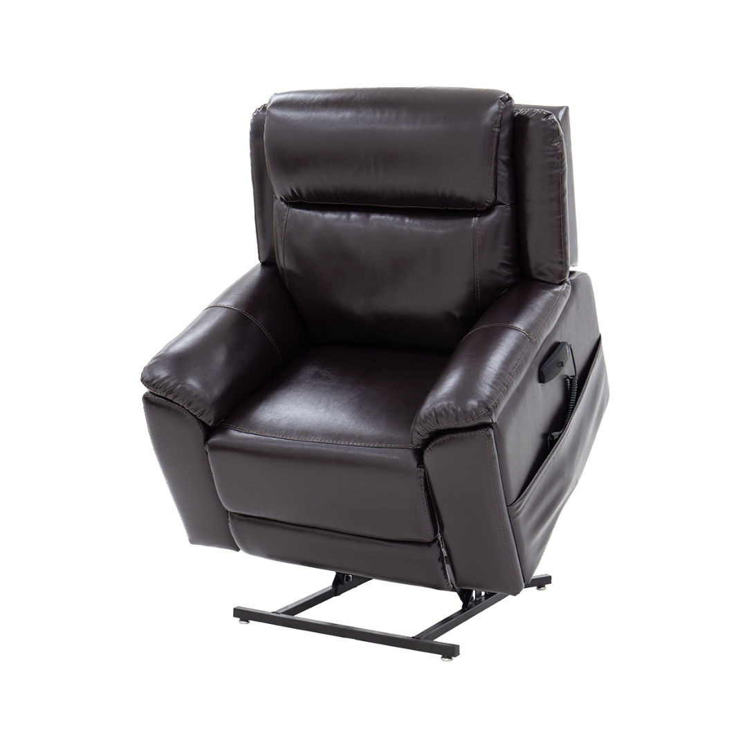 Pride Mobility Evolution Collection Medical Lift Chairs LC435S in brown fabric reclining position