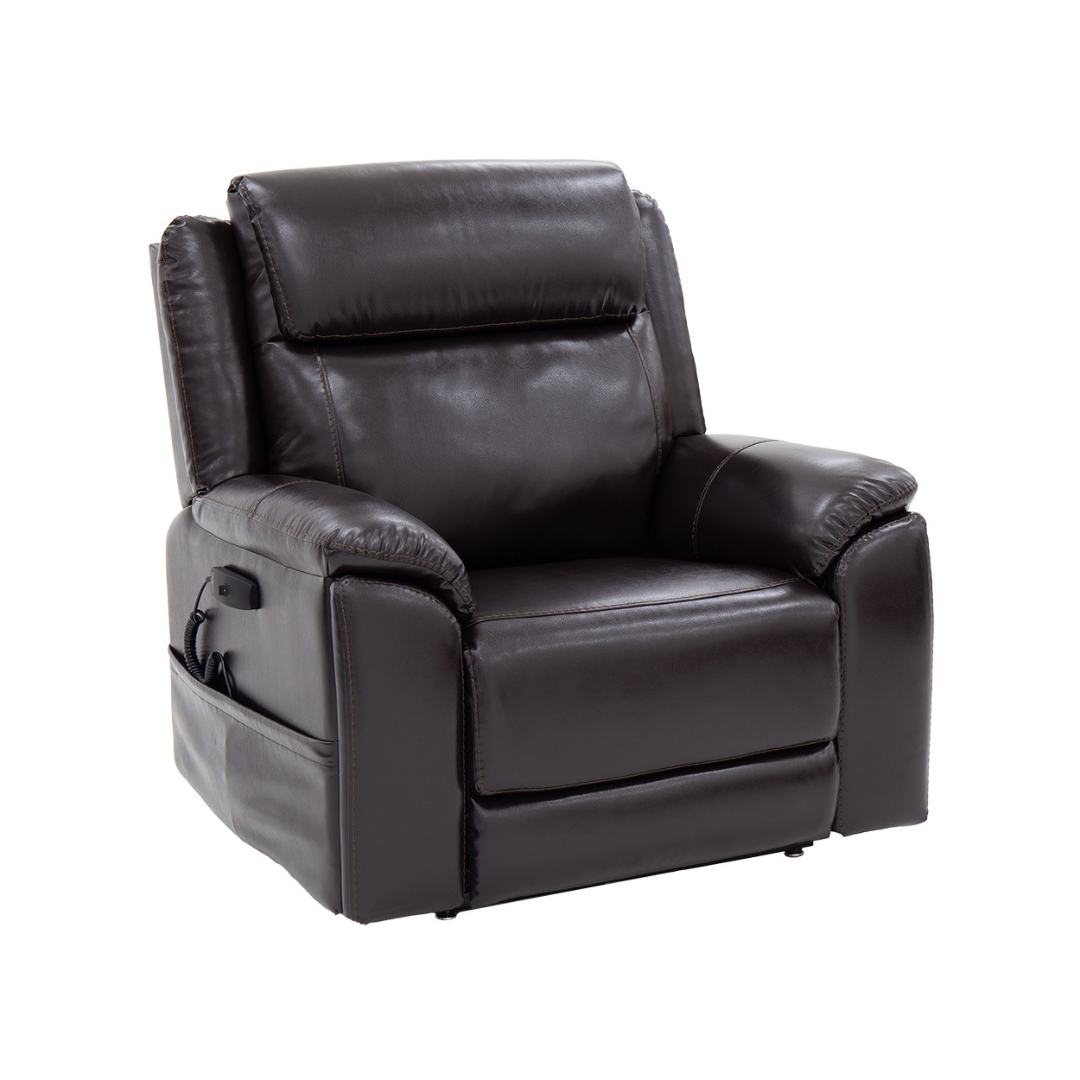 Pride Mobility Evolution Collection Medical Lift Chairs LC435S in dark brown reclining position