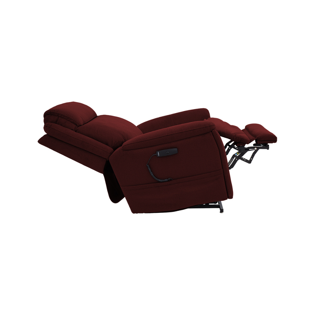 Pride Mobility Evolution Collection Medical Lift Chairs LC435XL in burgundy reclining position