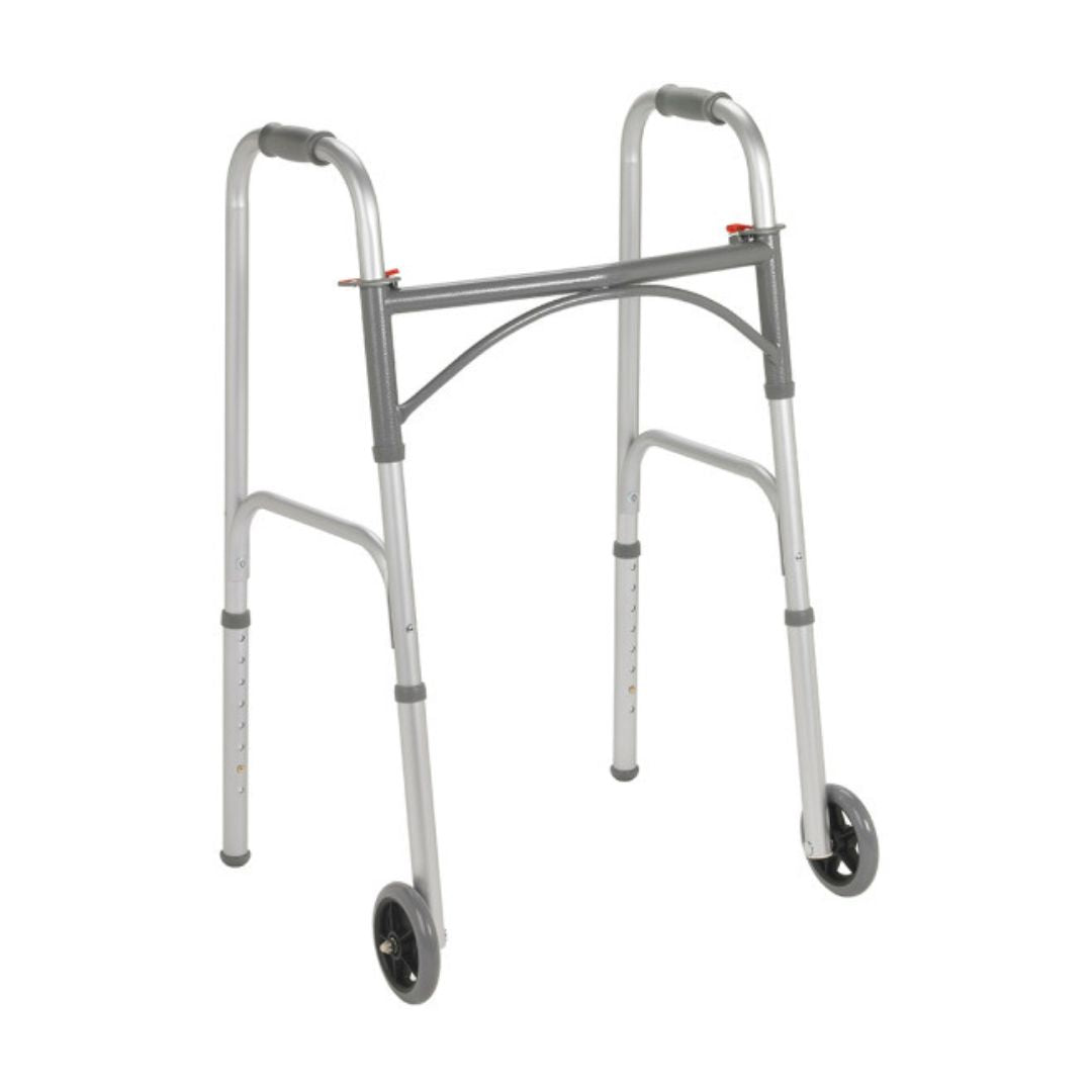 Drive Folding Walker Adult Two Button with 5" Wheels