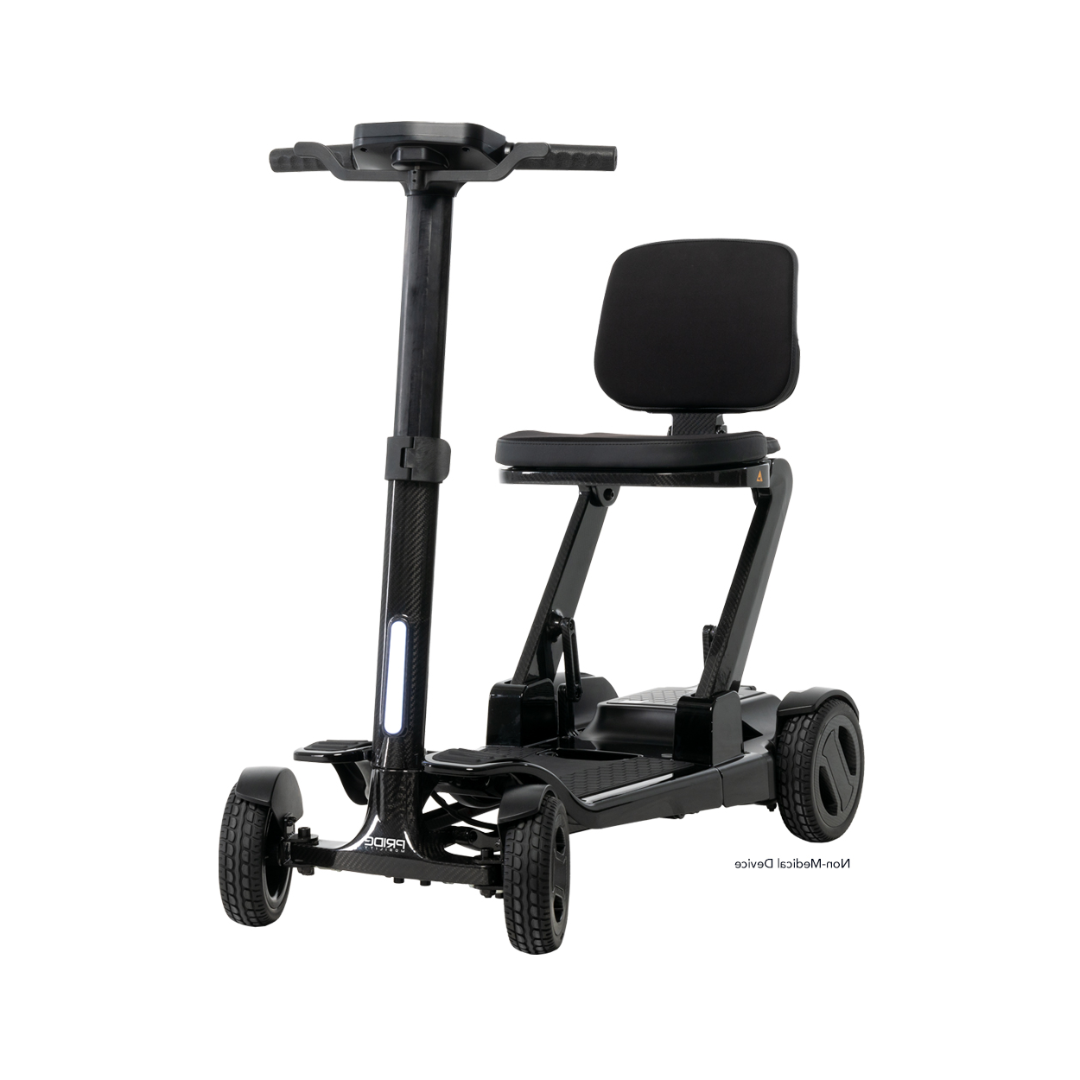 Go Go Carbon Travel Mobility Scooter with a lightweight design and comfortable seating for easy mobility