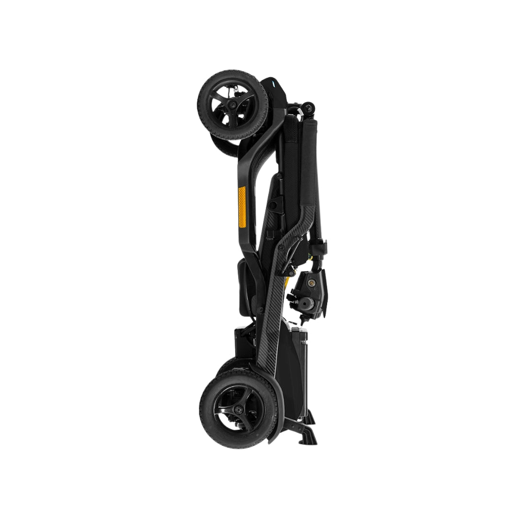 Go Go Super Portable Mobility Scooters in a compact folded position for easy transport