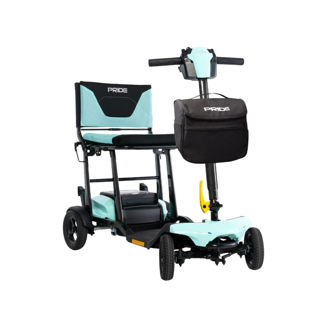 Pride Mobility Go Go Super Portable Mobility Scooters with lightweight design and cushioned seat