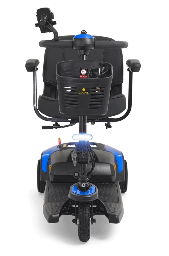 Buzzaround XL 3 Wheel Mobility Scooter featuring a comfortable seat and front basket for convenience