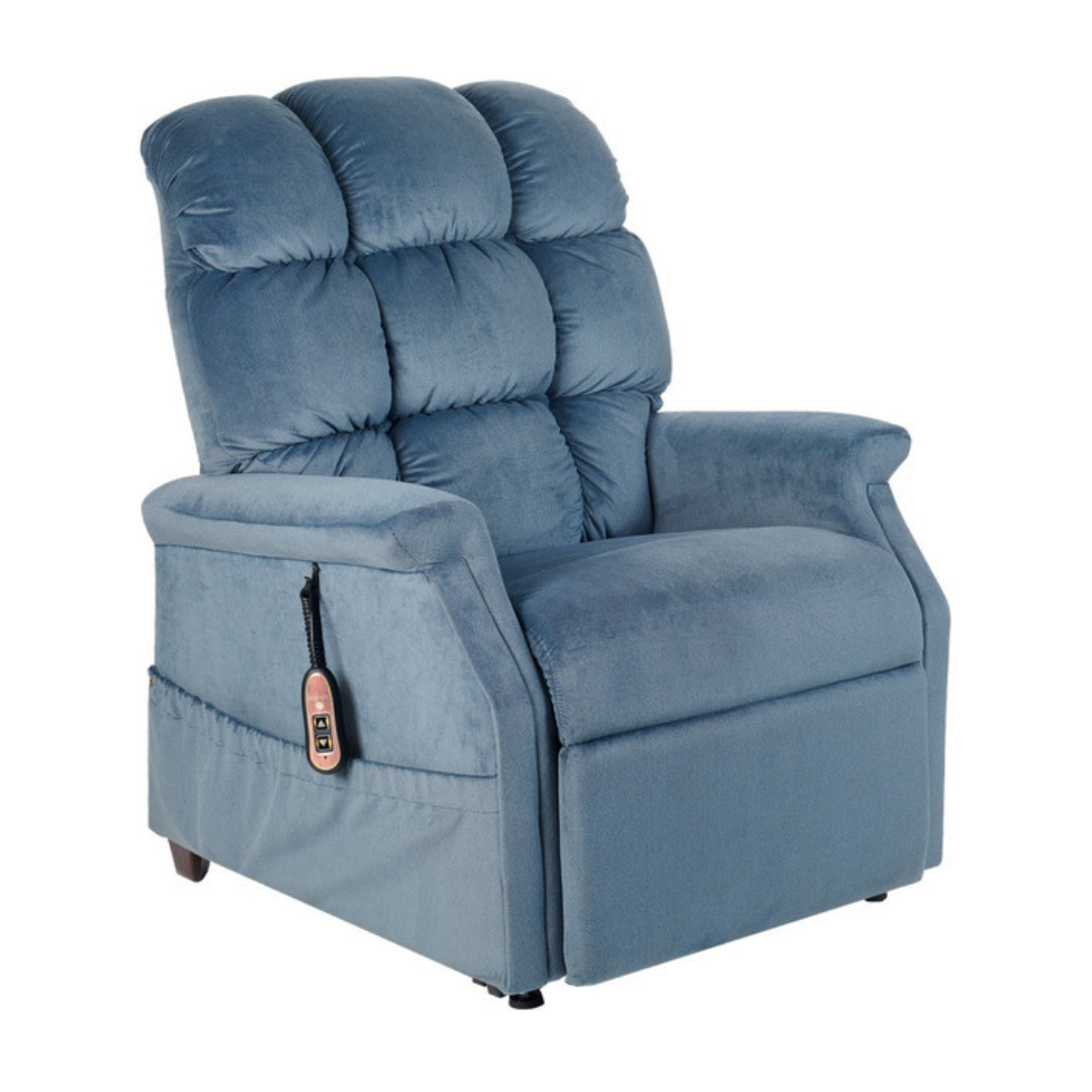 GOLDEN TECHNOLOGIES Cambridge Lift Chair Recliner PR401 in blue with remote control