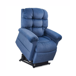 GOLDEN TECHNOLOGIES Cloud with Twilight Power Lift Recliner PR515 in blue with plush tufted upholstery