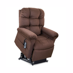 Golden Technologies Cloud with Twilight Power Lift Recliner PR515 in brown, side view with remote control