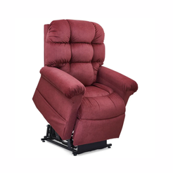 GOLDEN TECHNOLOGIES Cloud with Twilight Power Lift Recliner PR515 in burgundy with plush upholstery