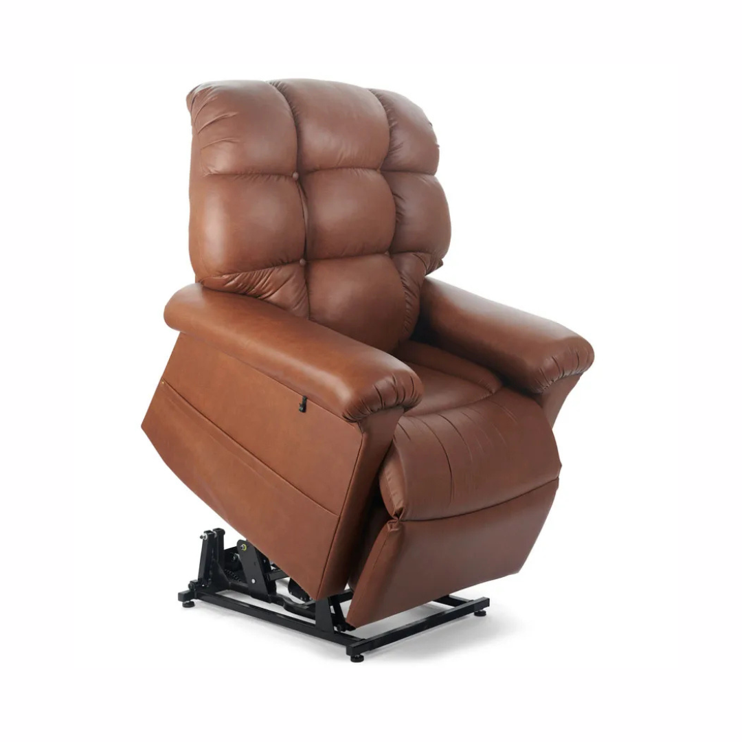 GOLDEN TECHNOLOGIES Cloud with Twilight Power Lift Recliner PR515 in brown reclining position