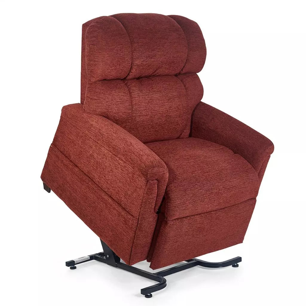 GOLDEN TECHNOLOGIES Comforter Wide lift chair Recline PR531 in burgundy with a raised position