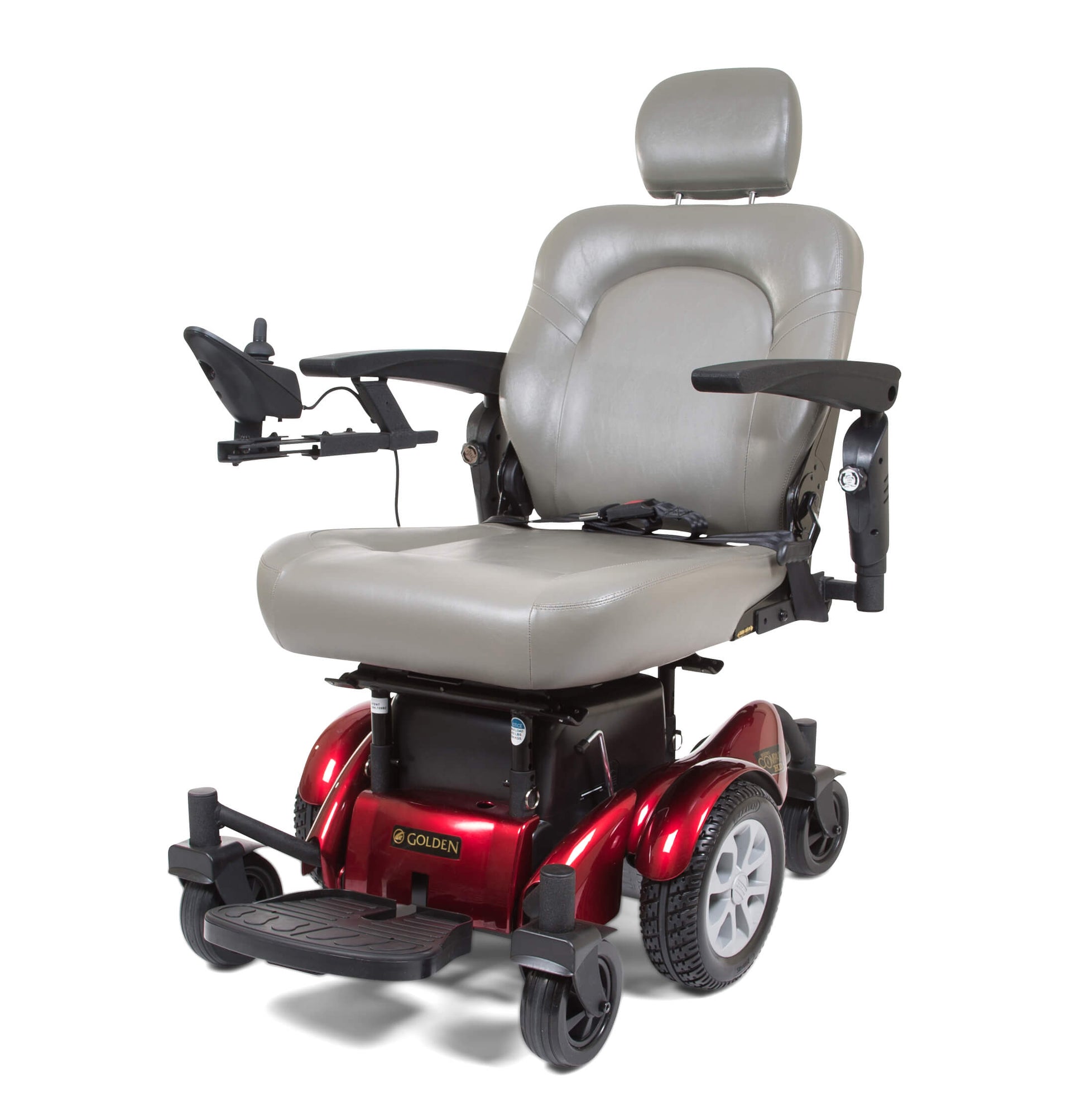 Golden Technologies Compass HD Heavy Duty Electric Power Chair in red with adjustable seating