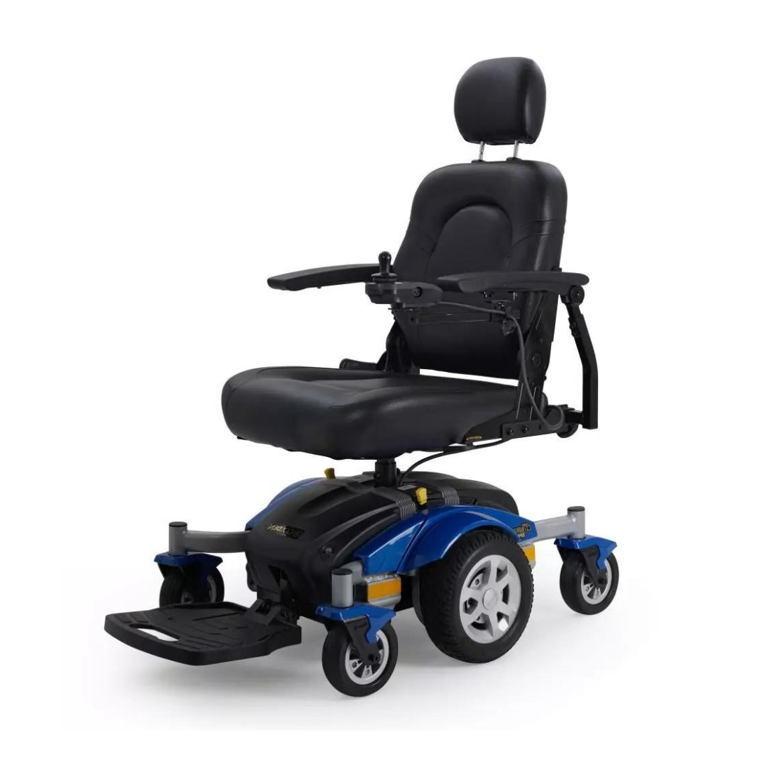Golden Technologies Compass Sport Indoor & Outdoor Electric Power Chair in blue with comfortable seat