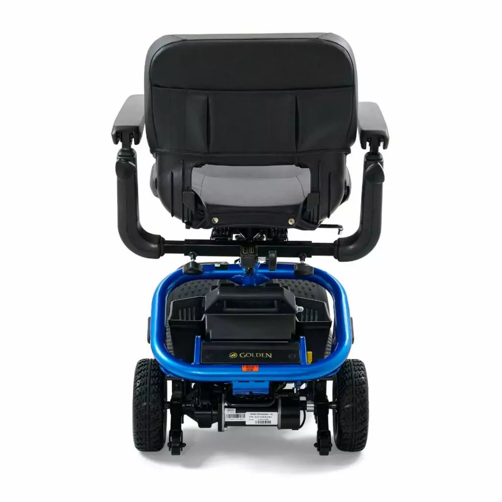 GOLDEN TECHNOLOGIES LiteRider 4 Wheel Mobility Scooter in blue, rear view