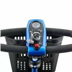 Golden Technologies LiteRider 4 Wheel Mobility Scooter in blue with intuitive control panel