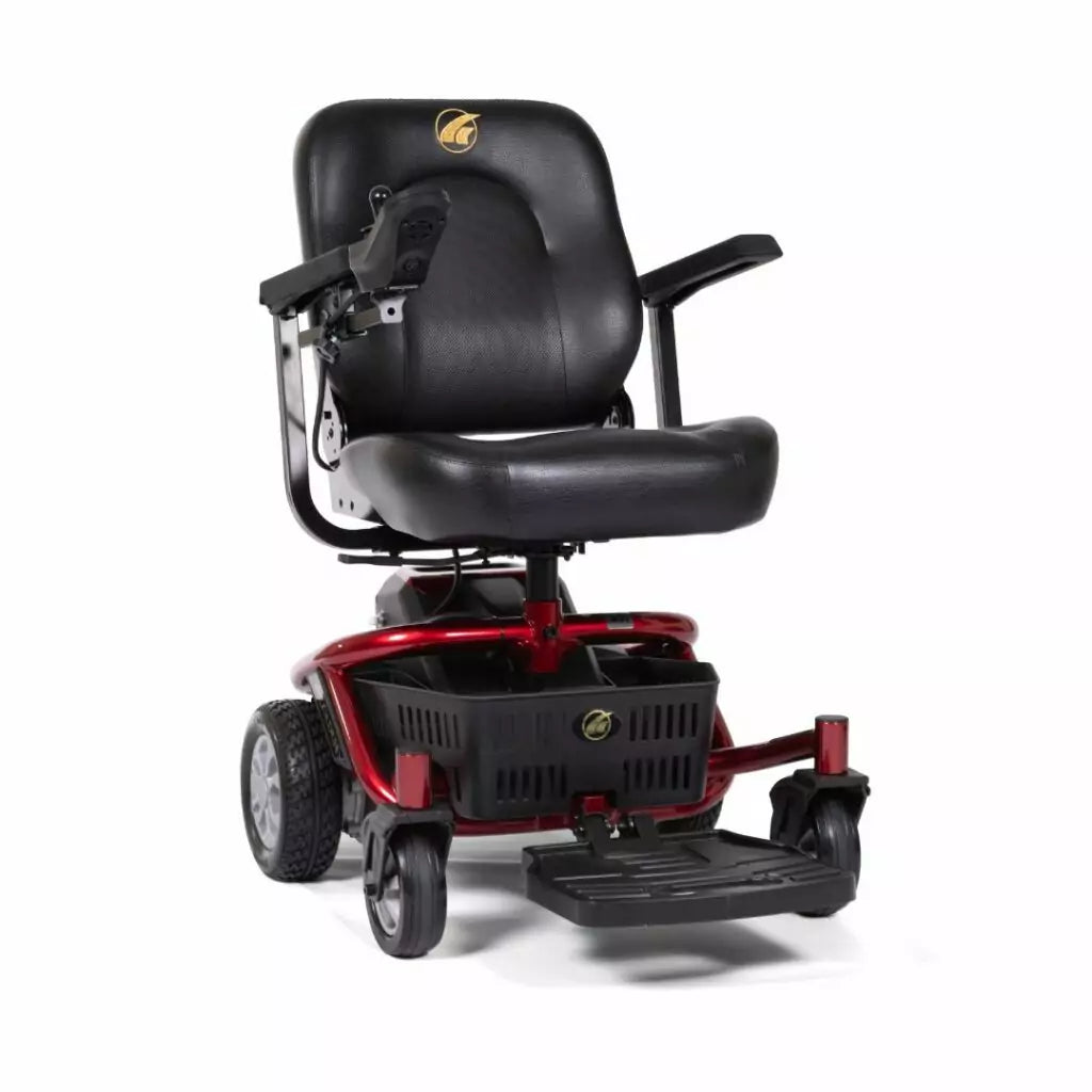 GOLDEN TECHNOLOGIES LiteRider Envy powered wheelchair in red with swivel seat