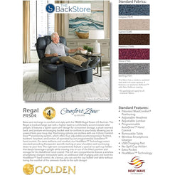 Golden Technologies Regal Power Lift Recliner PR504 in blue with comfort features