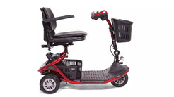 LiteRider 3 Wheel Mobility Scooter in red with comfortable seat and storage basket