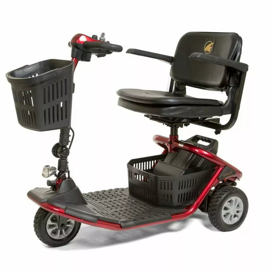 LiteRider 3 Wheel Mobility Scooter with a comfortable seat and storage baskets for easy transportation