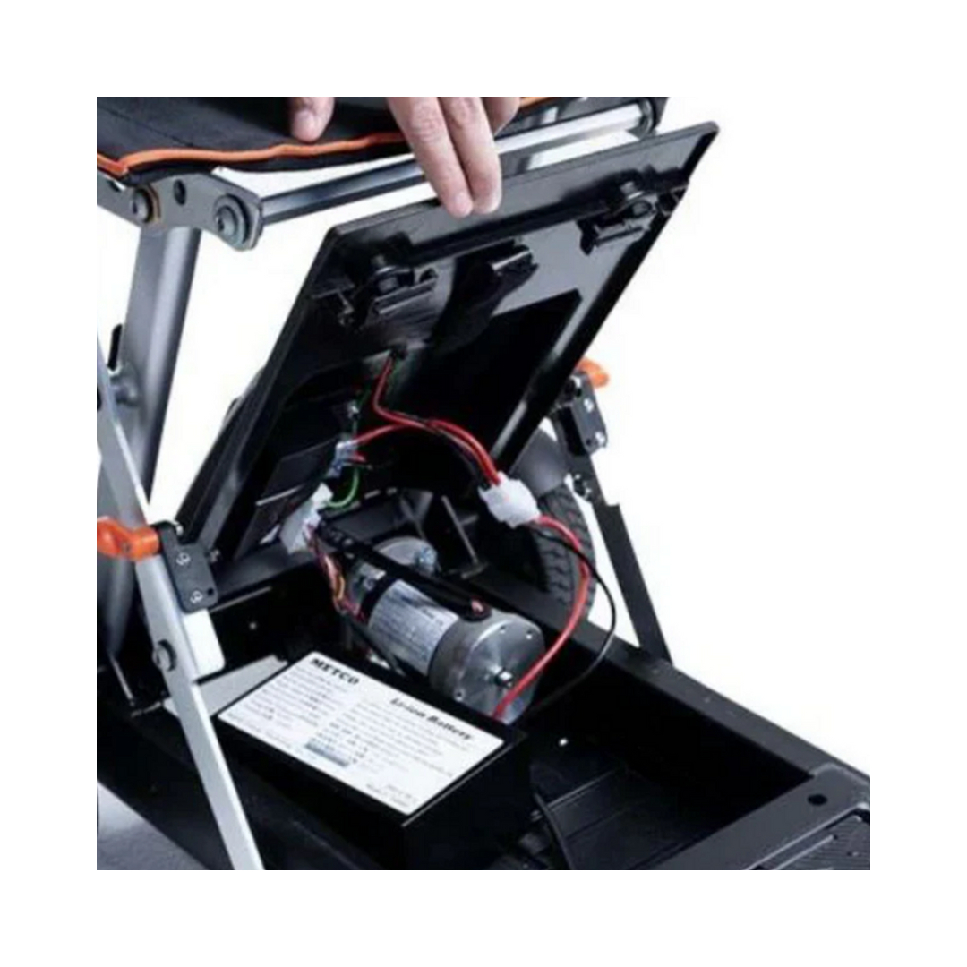 6.6Ah Lithium Battery For Feather Scooter 27X installed inside scooter battery compartment with visible wiring