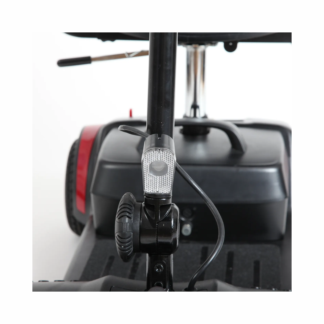 Journey Adventure 4 Wheel Mobility Scooter features a sturdy handle with light for added safety