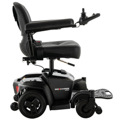 Pride Mobility Go Chair MED black electric wheelchair with joystick control and padded seat