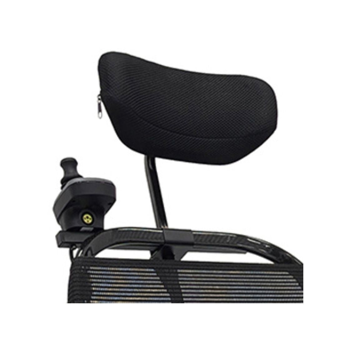 Pride Mobility Headrest Attendant Control Bundle in Black with Adjustable Headrest