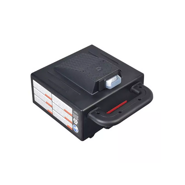10.4 AH Lithium-ion Travel Battery for Pride Jazzy Passport with black compact design and handle