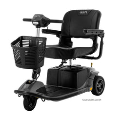 Revo 2.0 3 Wheel Mobility Scooter by Pride Mobility with comfortable seat and front basket