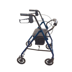 ProBasics Steel Rollator 6 blue four wheel walker with seat backrest hand brakes and storage bag