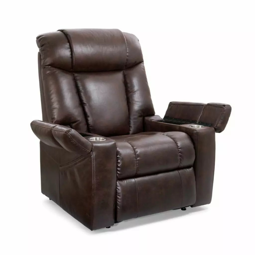 Golden Technologies Rhea Power Lift Recliner PR442-LAR in brown with side cup holder
