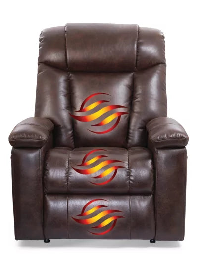 GOLDEN TECHNOLOGIES Rhea Power Lift Recliner PR442 in brown, front view with reclining feature