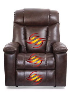 GOLDEN TECHNOLOGIES Rhea Power Lift Recliner PR442 in brown, front view with reclining feature