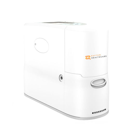RHythm Healthcare P2 PORTABLE OXYGEN CONCENTRATOR in white compact design