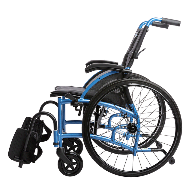 STRONGBACK 24 Flip Wheelchair 1019 blue lightweight foldable manual wheelchair with flip back armrests