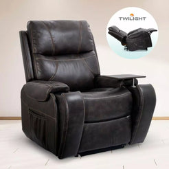 GOLDEN TECHNOLOGIES Titan with Twilight Power Lift Chair Recliner in dark brown with side pocket