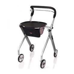Trust Care Lets Go Indoor Rollator Walker with black tray and four wheels for easy indoor mobility