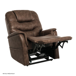 Pride Mobility VivaLift Elegance 2 PLR975M brown leather lift recliner chair with extended footrest