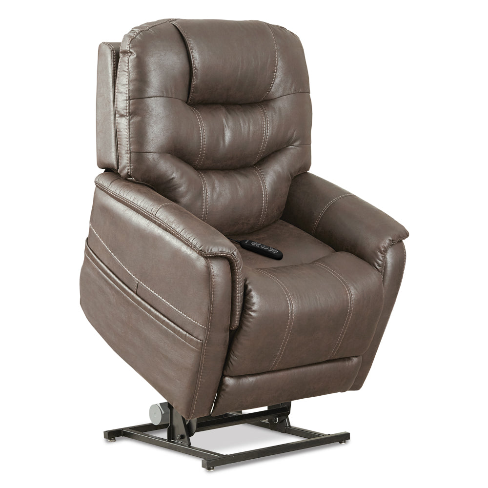 Pride Mobility VivaLift Elegance 2 PLR975M brown leather power lift recliner chair with remote control