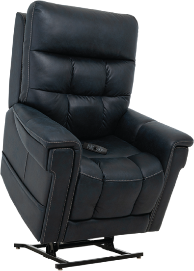 Pride Mobility VivaLift Radiance PLR3955S black leather power lift recliner chair with remote control