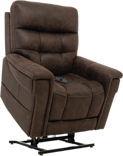 Pride Mobility VivaLift Radiance PLR3955S brown leather lift recliner chair with remote control