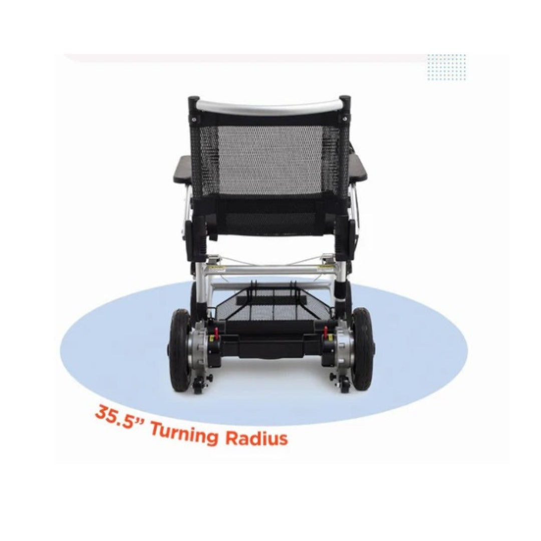 Journey Health & Lifestyle Zoomer Electric Power Mobility Folding Chair in black with compact design