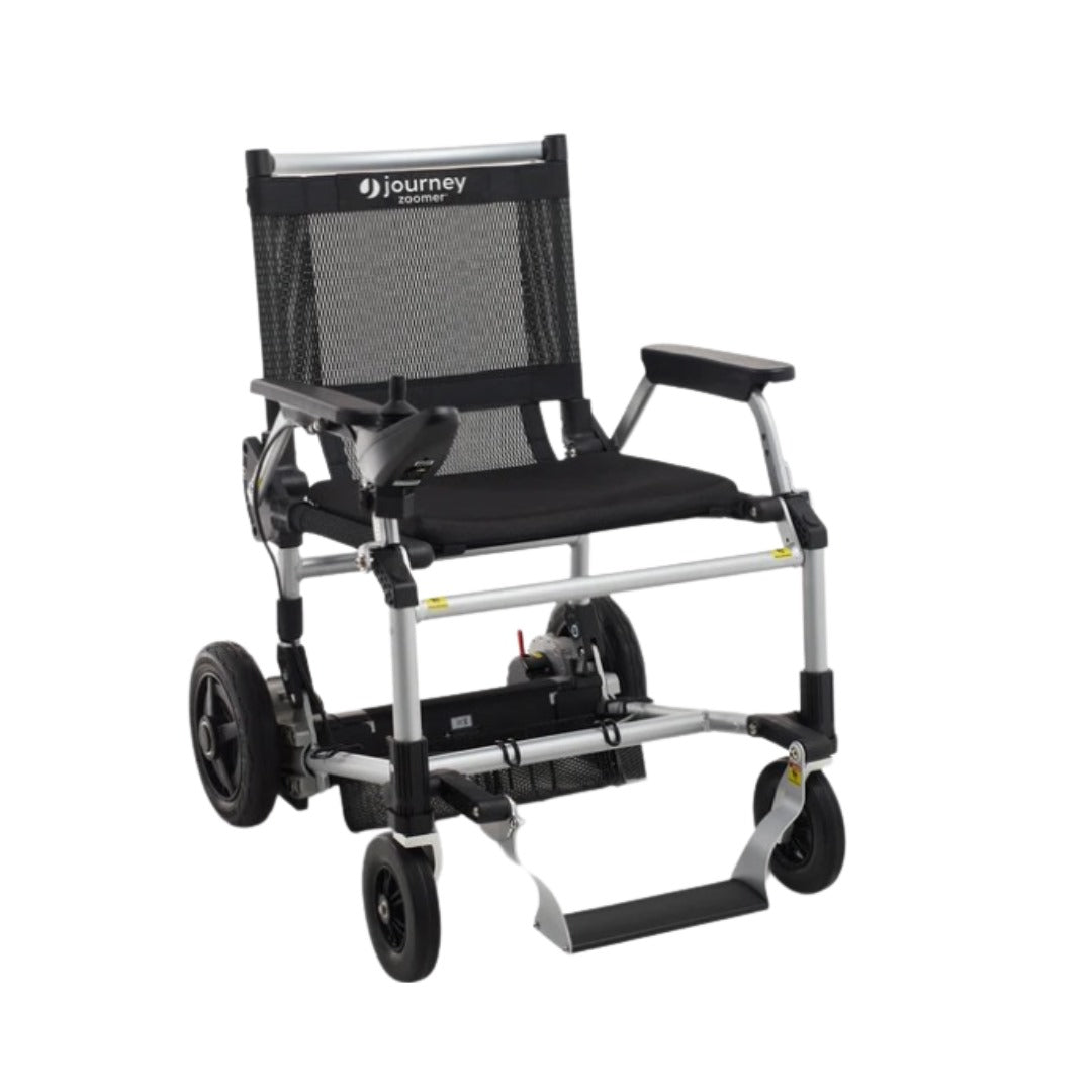 Journey Health & Lifestyle Zoomer Electric Power Mobility Folding Chair in black and silver