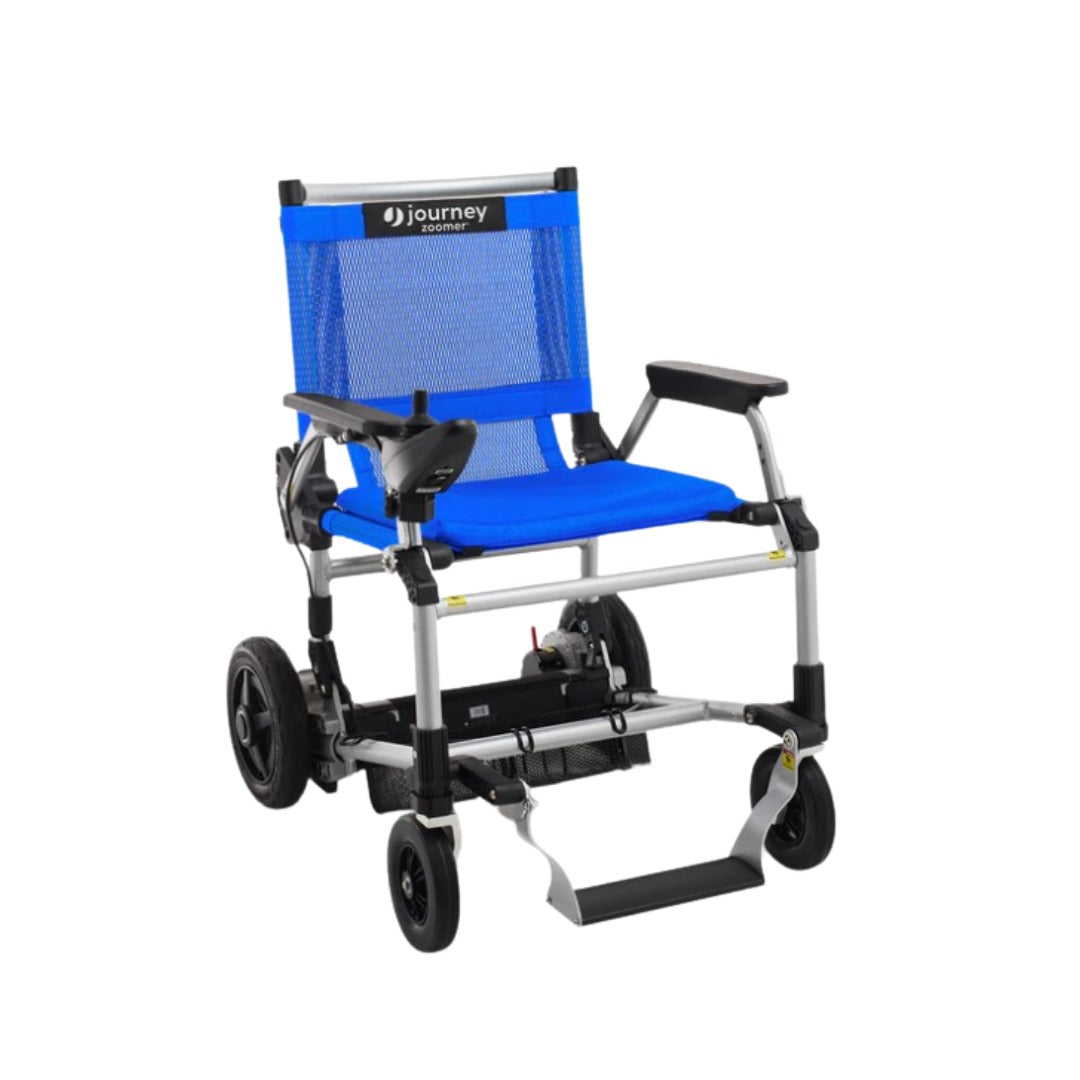 Journey Health & Lifestyle Zoomer Electric Power Mobility Folding Chair in blue