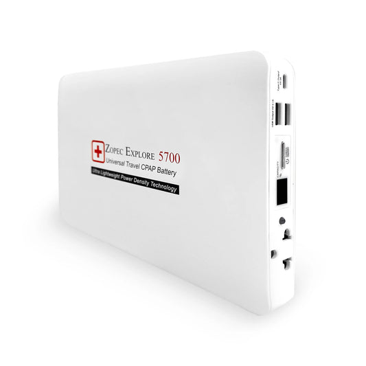 Zopec Medical Travel CPAP Battery 5700 white portable power bank for CPAP machines